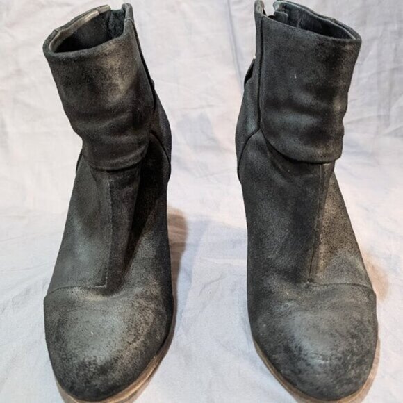 rag & bone Women’s Classic Newbury Granite Ankle Leather Booties Size 37 - Picture 1 of 12